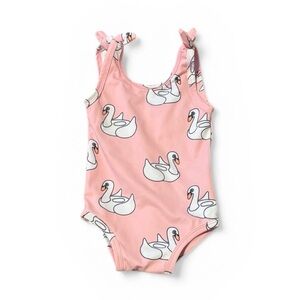 Pink Swan 12-18 mo baby girl pink one piece Swimsuit NWOT